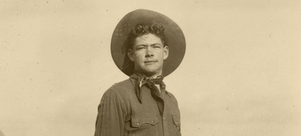 sepia tone photo of a young man