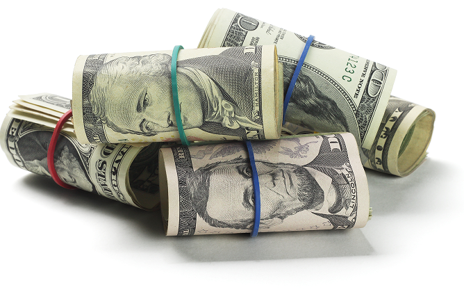 Multiple rolls of American currency