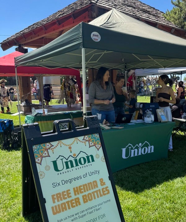 Union Wireless tent set up with Customer Care reps.